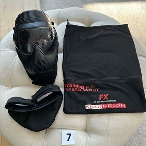 Simunitions FX 8000 Paintball Airsoft Protective Gear Helmet Throat Guard w/ Bag